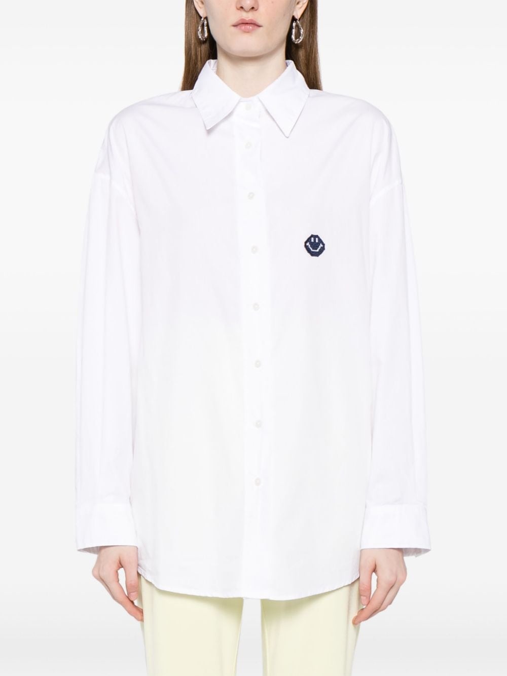smiley-motif cotton shirt - 3
