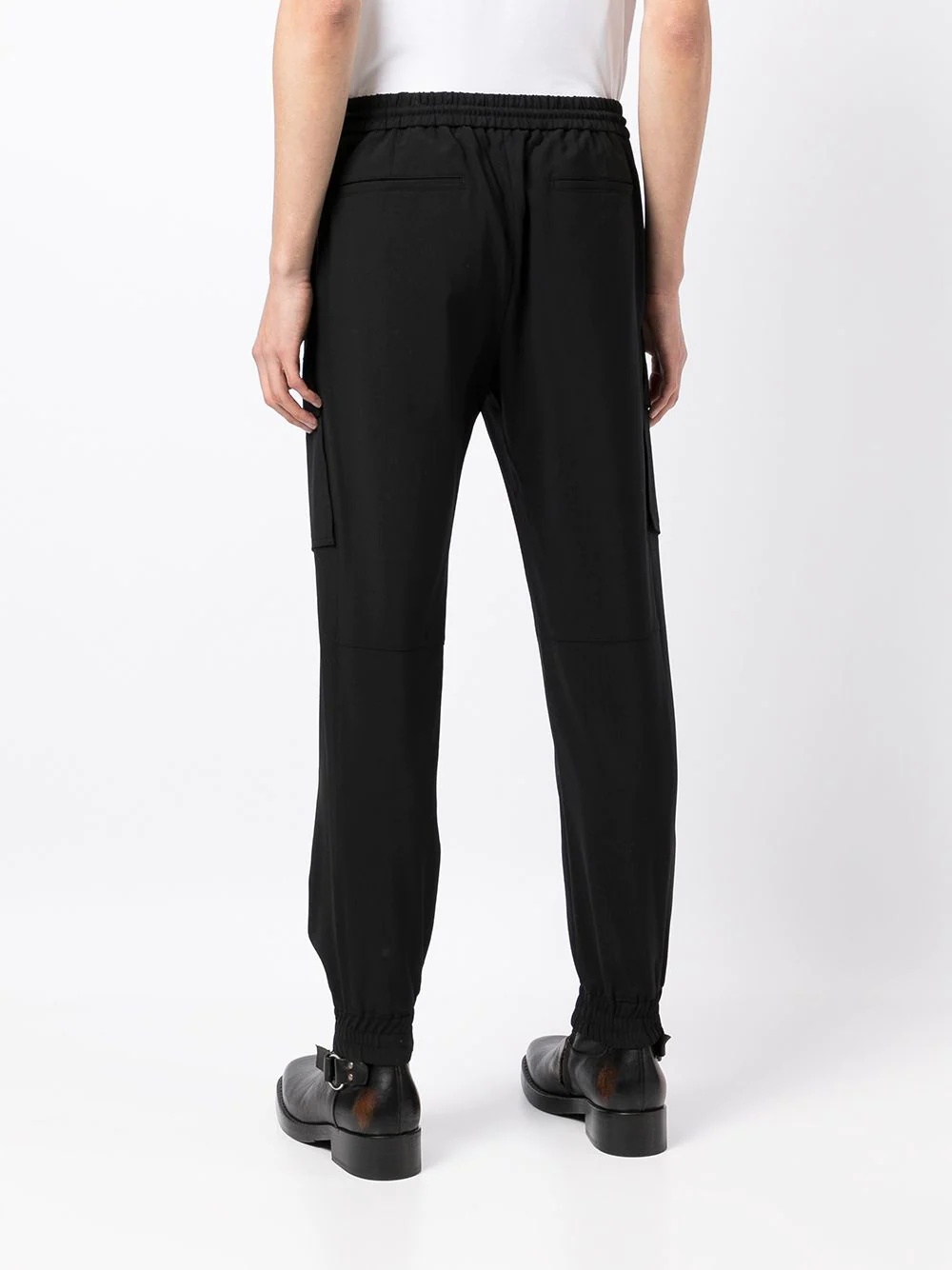 virgin wool-knit track pants - 4