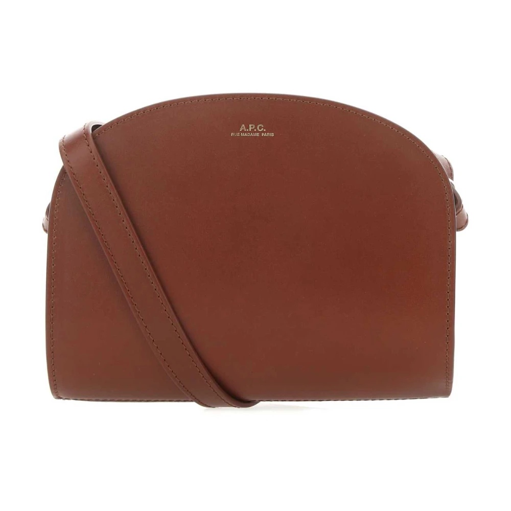CARAMEL LEATHER CROSSBODY SHOULDER BAG - 1