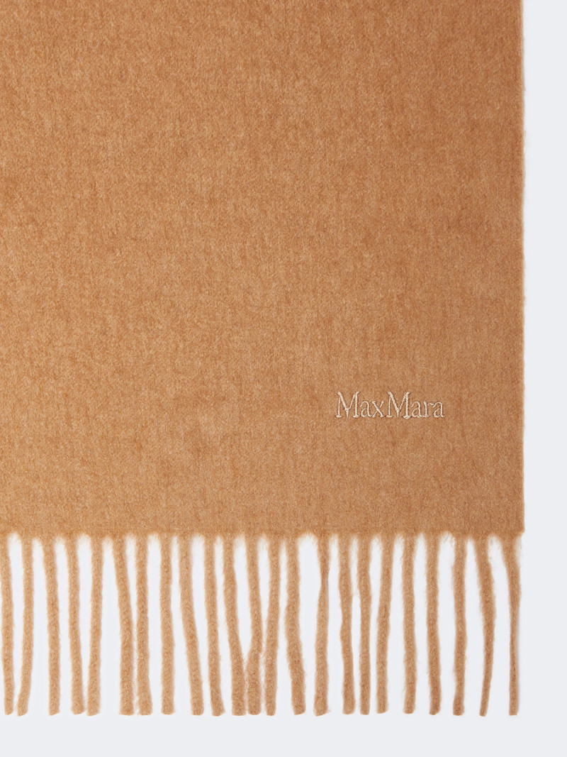Max Mara TARTAN Camel logo stole - CAMEL outlook
