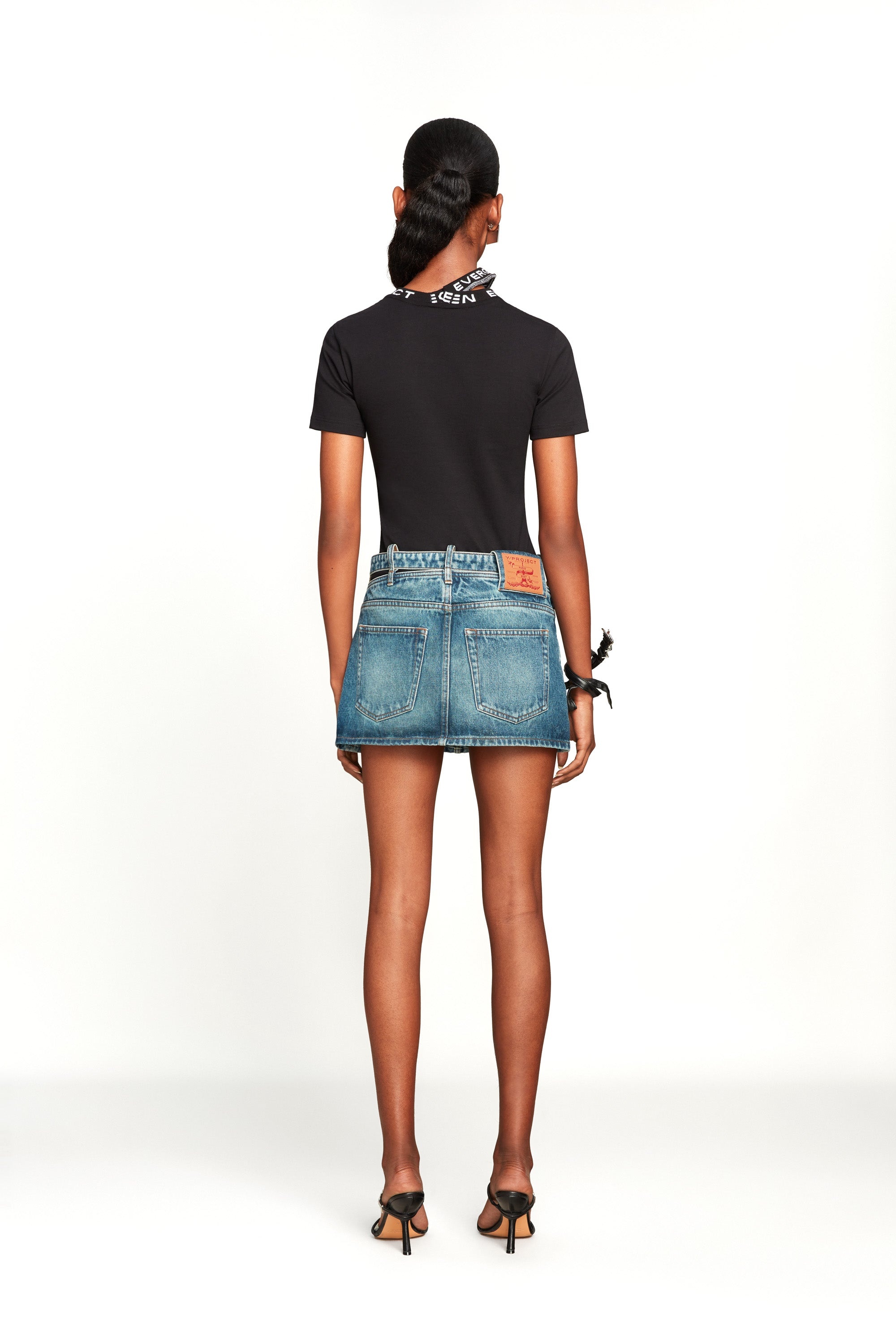 Evergreen Y Belt Denim Mini Skirt - 4