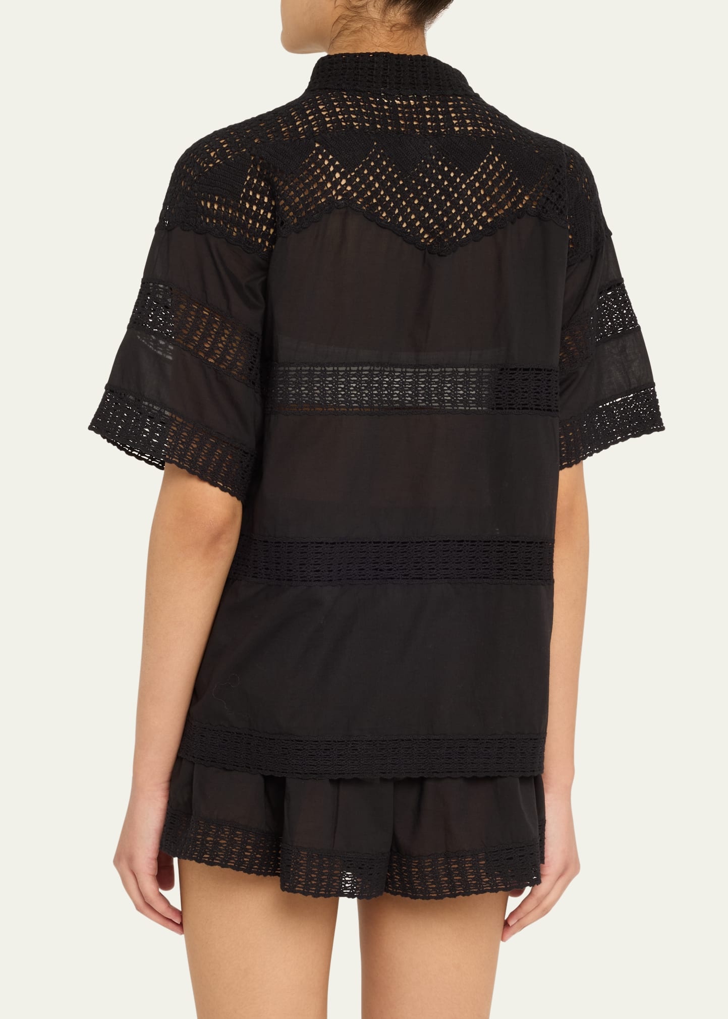 Amal Crochet Button-Front Shirt - 3