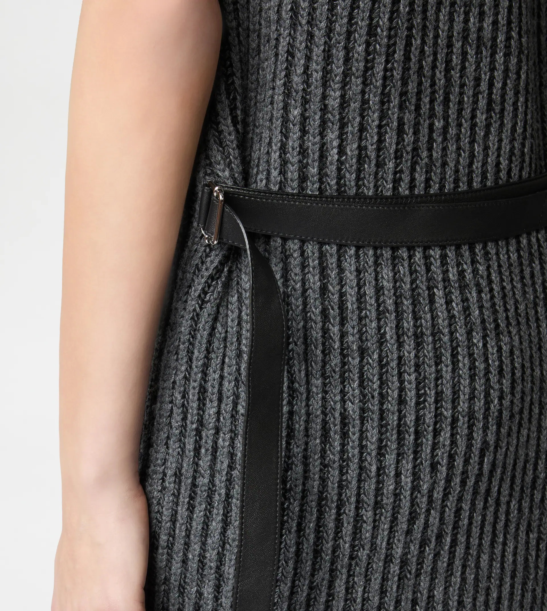 DRESS IN CASHMERE BLEND KNIT - GREY - 5