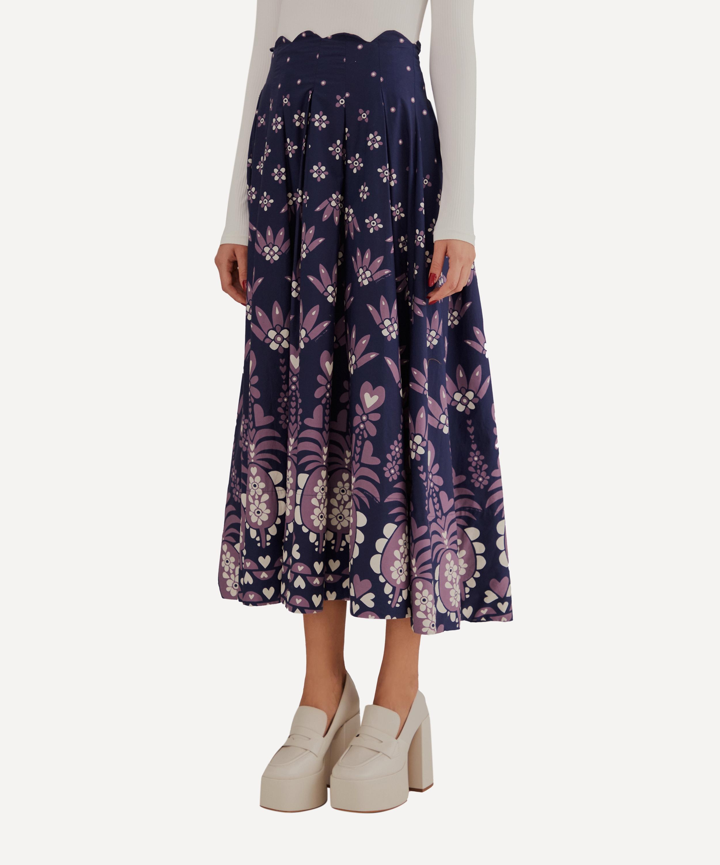 Dark Blue Ainika Martina Midi-Skirt - 5