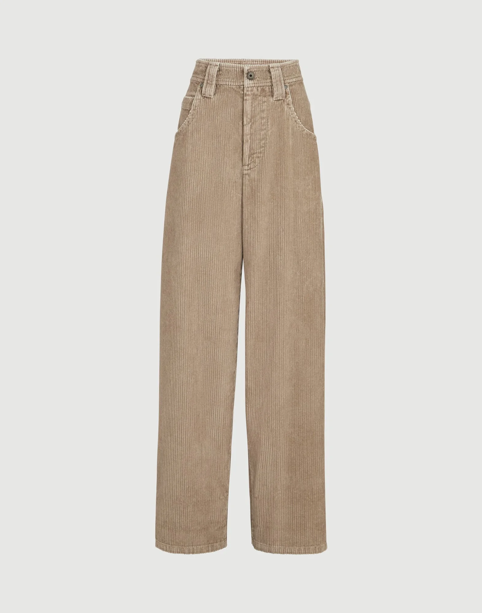 Cotton corduroy baggy trousers with monili - 1