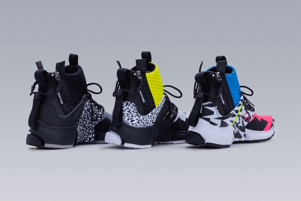 APM2-100 Nike® Air Presto Mid / Acronym® White/Dynamic Yellow/Black - 31