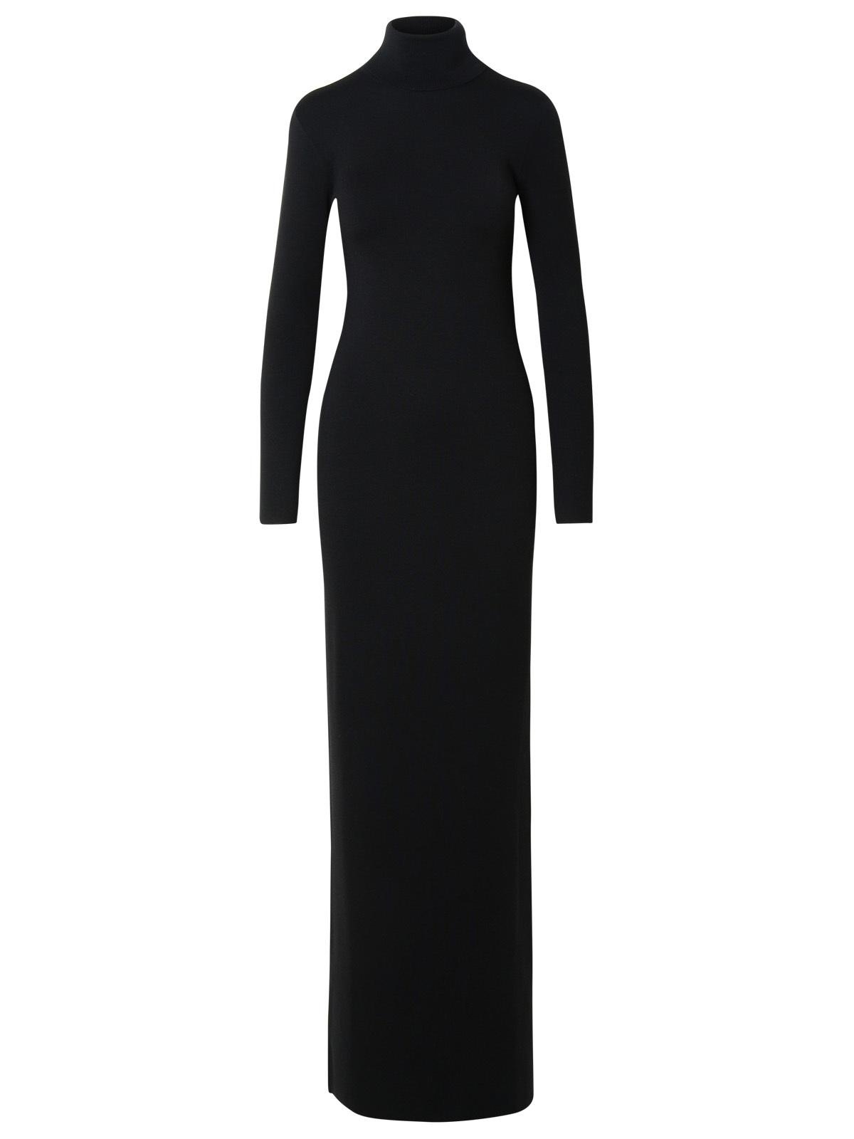 Saint Laurent Black Virgin Wool Dress - 1