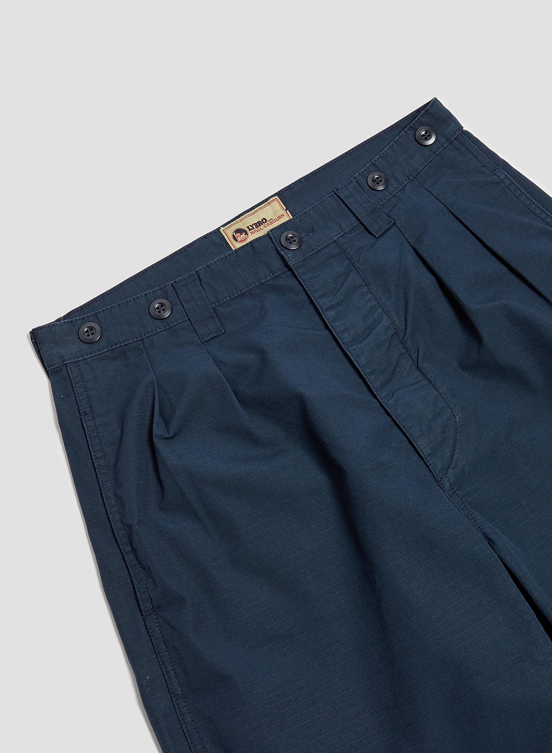 Pleated Chino Ripstop in Black Navy - 5