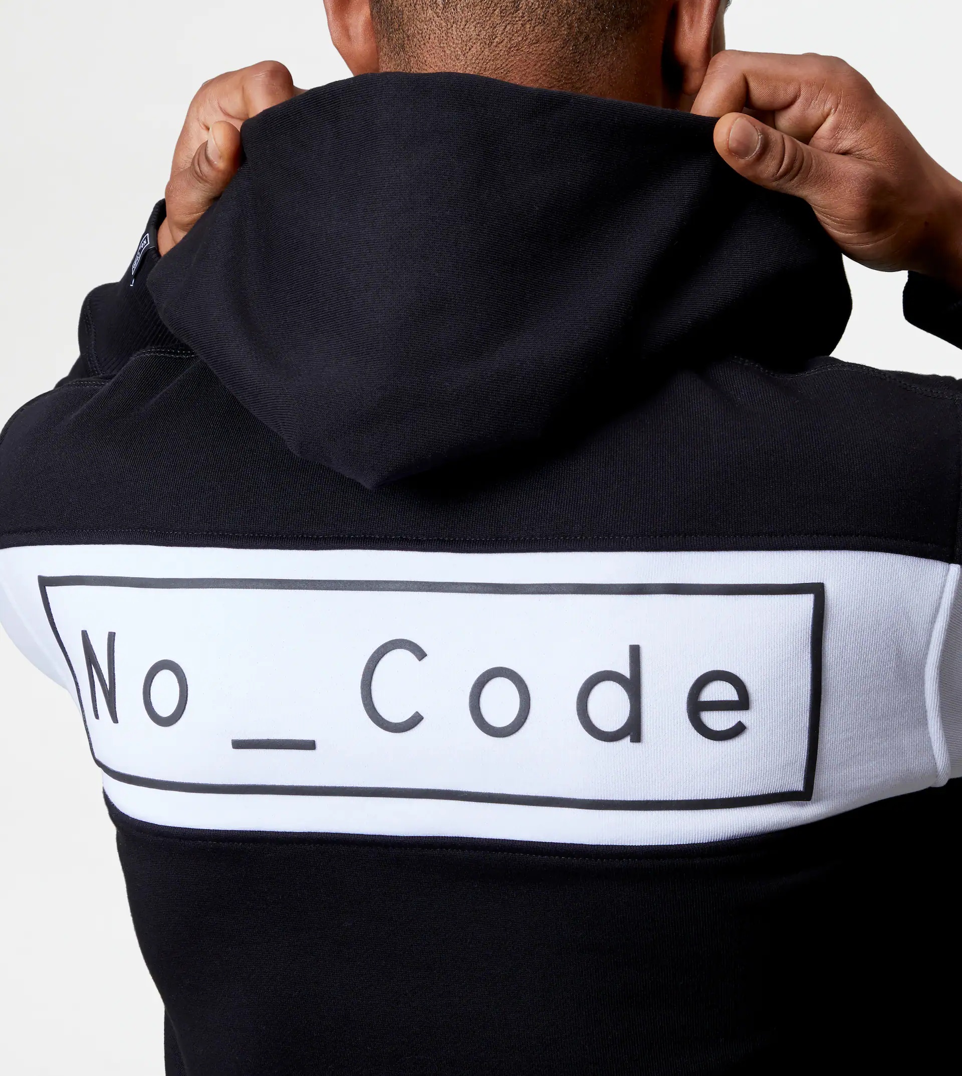 ZIPPED HOODIE NO_CODE - BLACK - 5