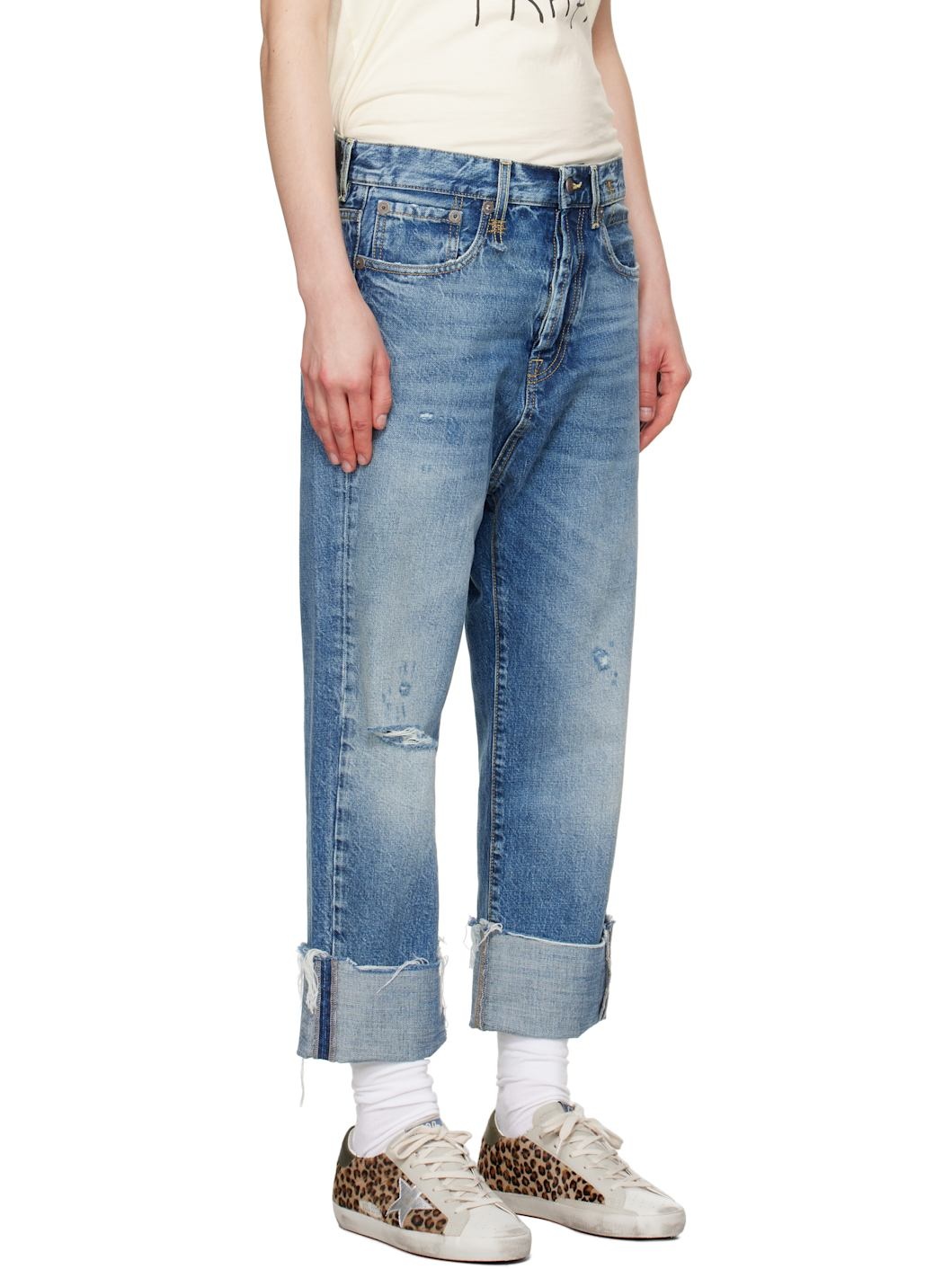 Blue Tailored Drop Jeans - 2