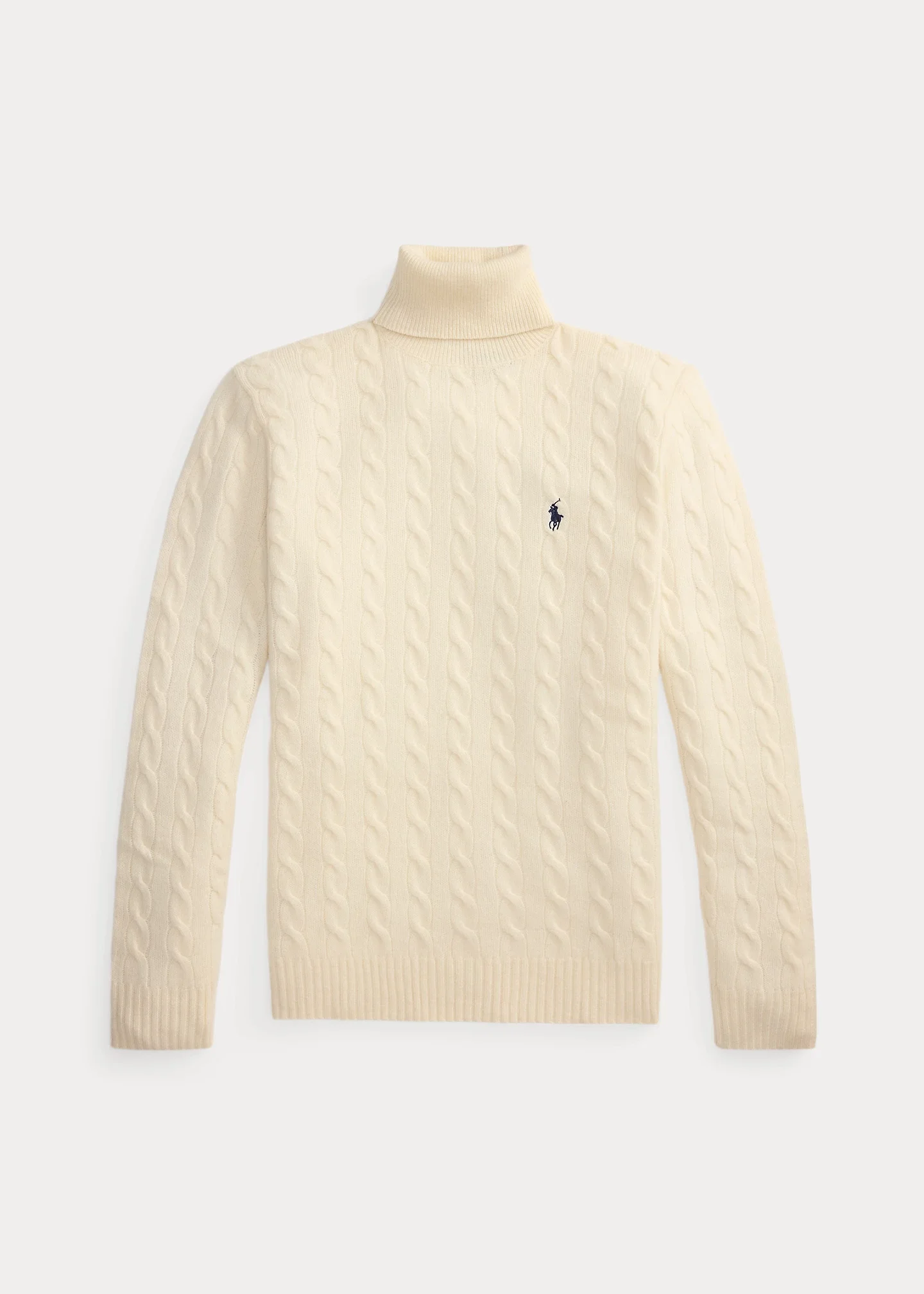 Cable Wool-Cashmere Turtleneck Sweater - 1