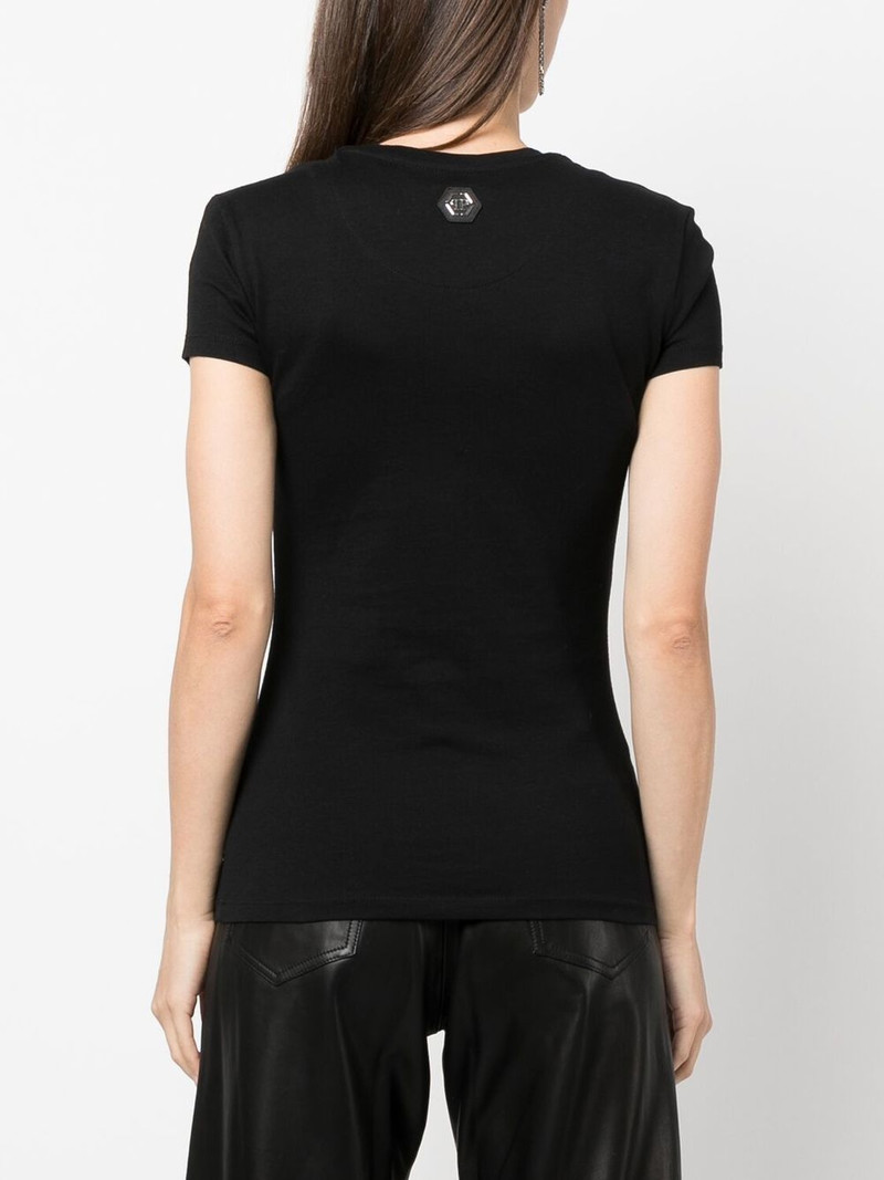 crystal-embellished logo T-shirt 4