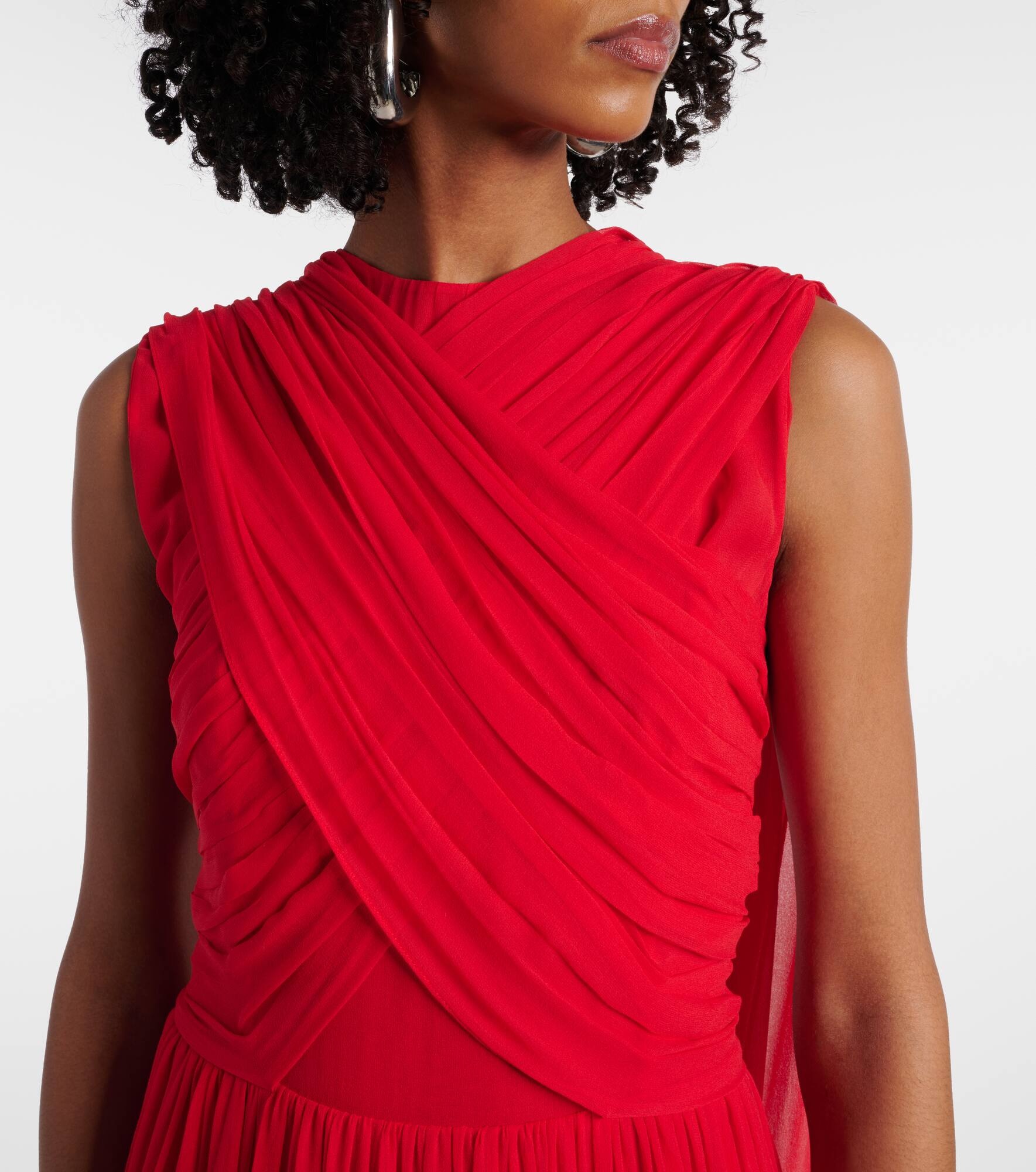 Seva gathered silk georgette gown - 4