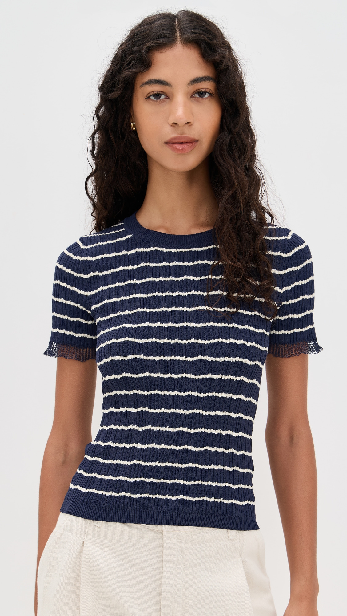 Chiara Stripe Short Sleeve Shirt - 6