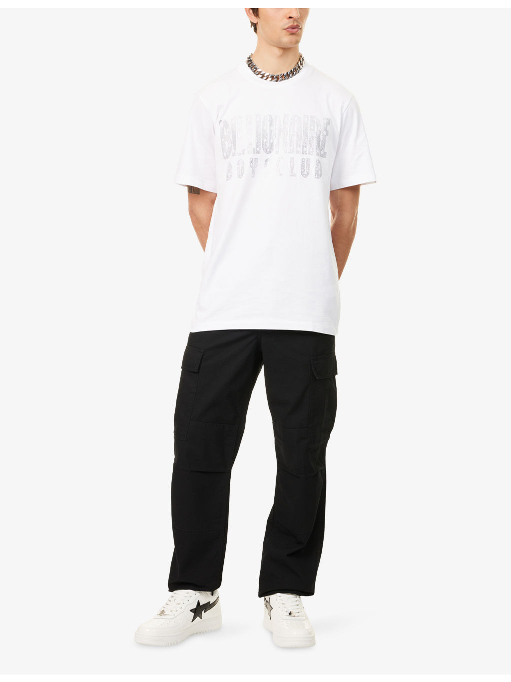 Rhinestone Logo Cotton T-shirt - 2