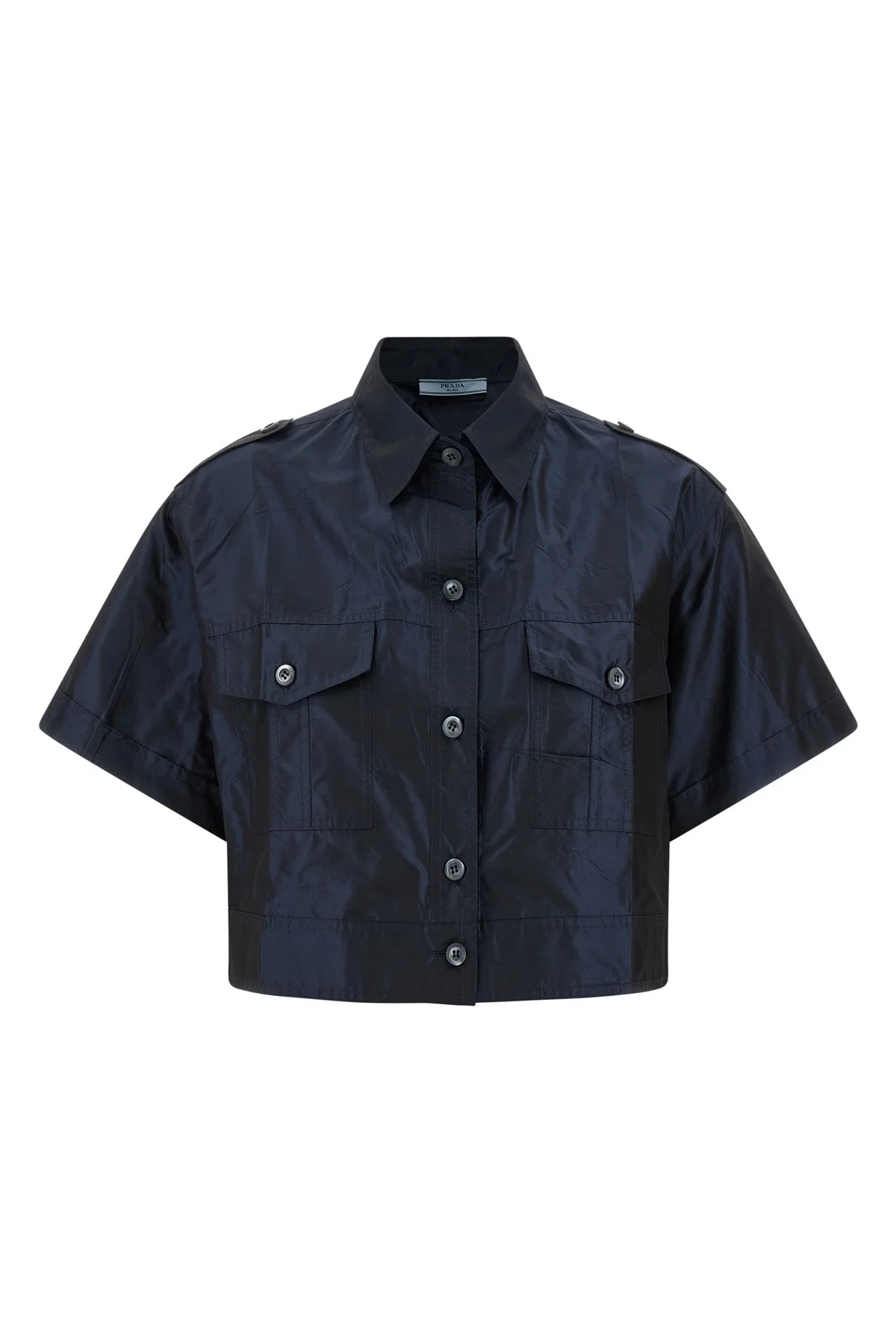 Cropped taffeta shirt - 1