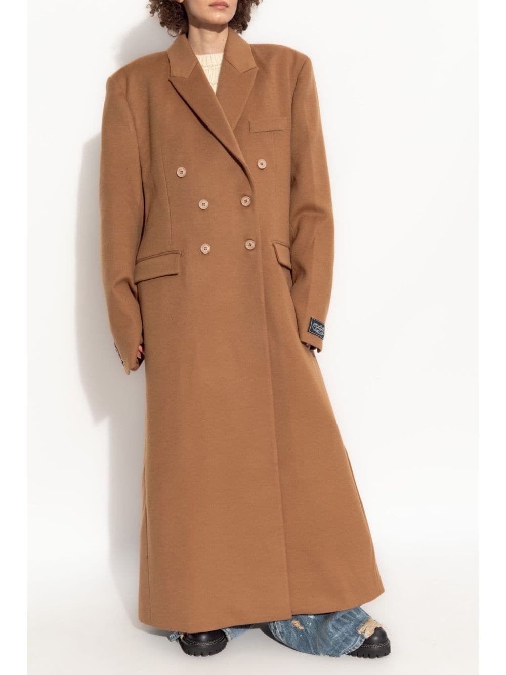 double breasted wool coat - 3