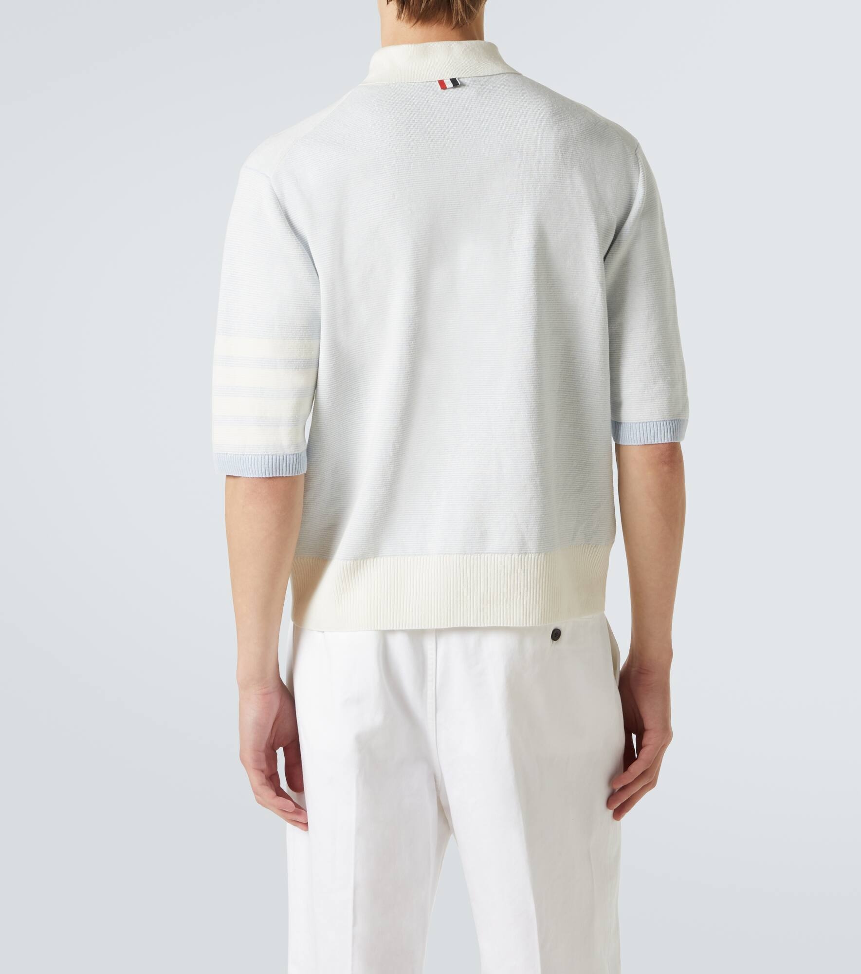4-Bar linen and cotton polo shirt - 4