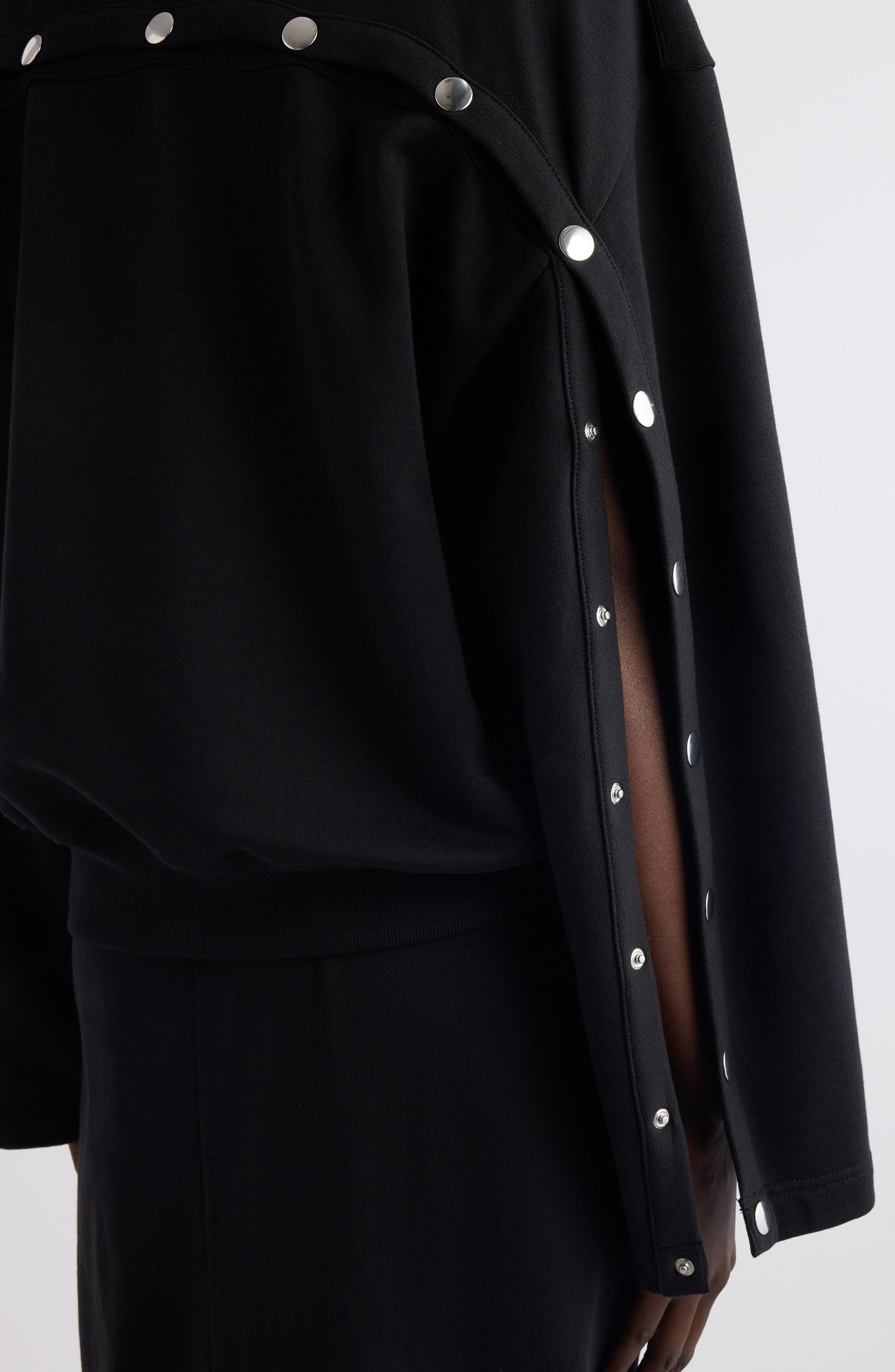 Dries Van Noten Snap Sleeve Sweatshirt in Black at Nordstrom - 3