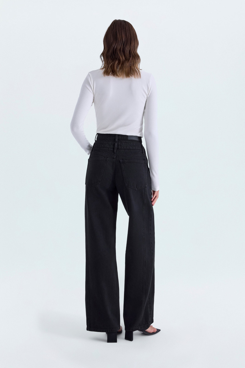 CALEB HIGH RISE STACKED WAIST JEAN - MIDNIGHT HOUR 4