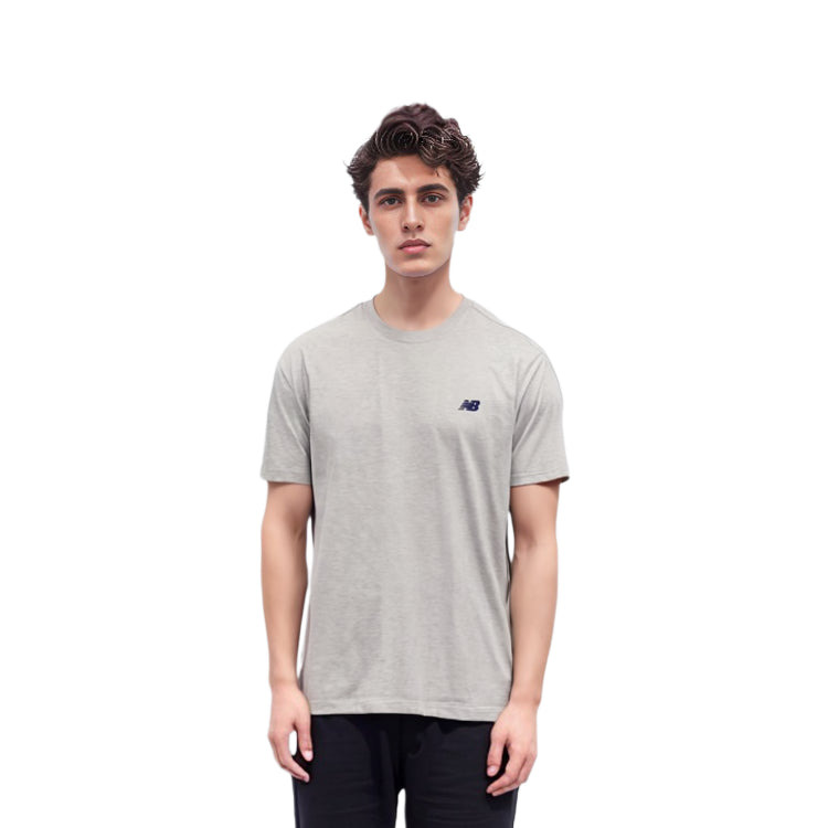 New Balance Back Print Boston Cotton T-Shirt 'Light Grey' AMT42333-AHH - 3