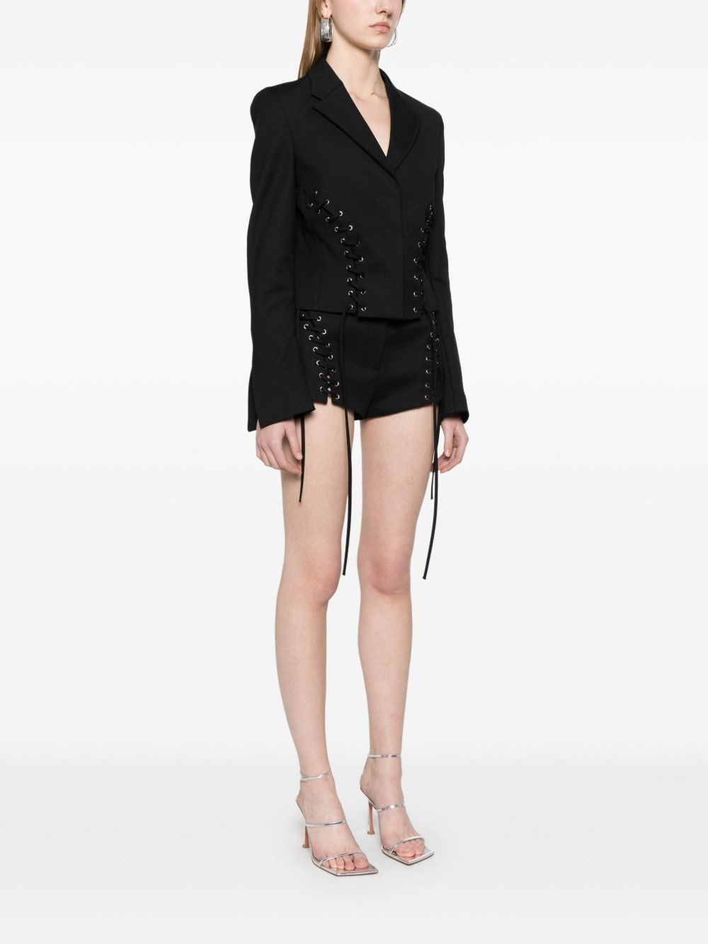lace-up detail jacket - 3