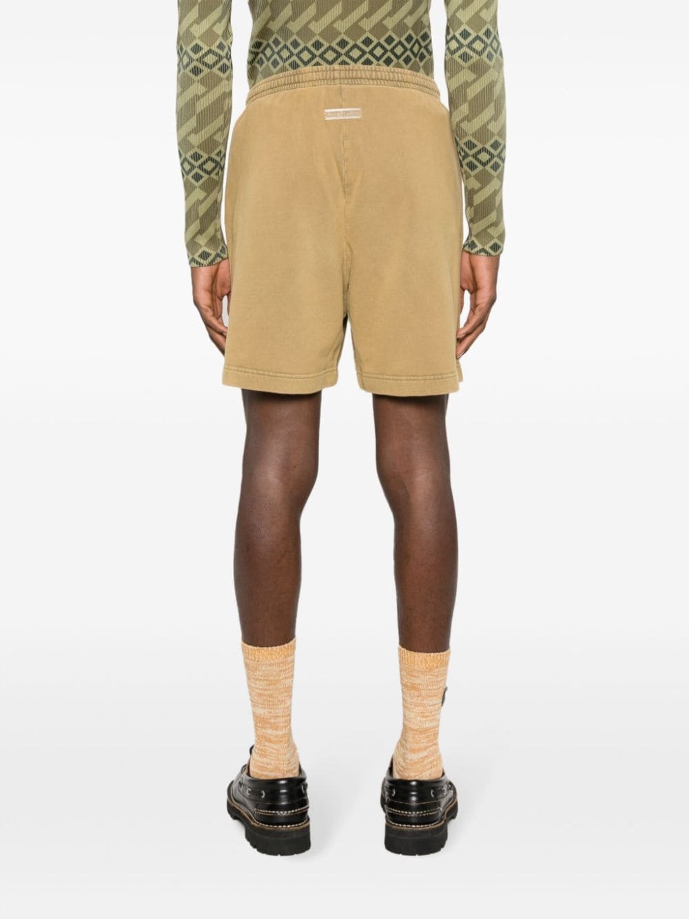 logo-appliquÃ© cotton track shorts - 5