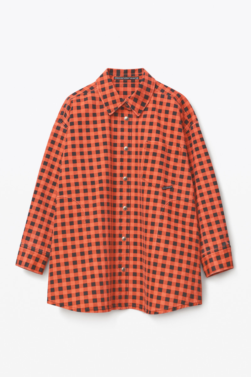 OVERSIZED SHIRT JACKET IN GINGHAM DENIM 1