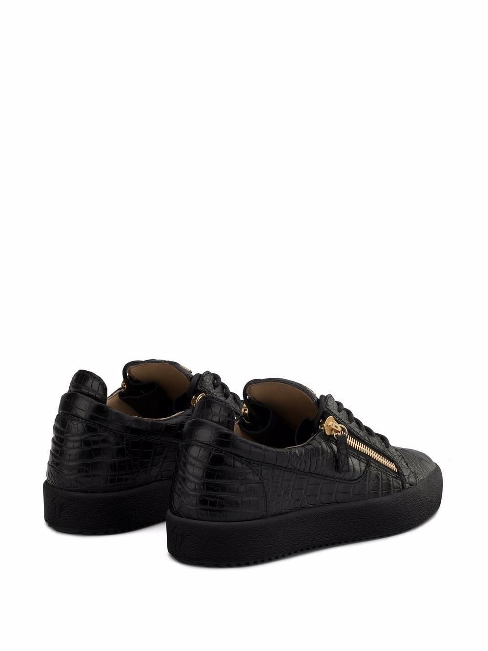 Frankie crocodile-embossed low-top sneakers - 3