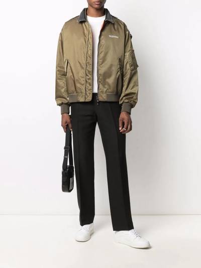 Valentino logo-print bomber jacket outlook