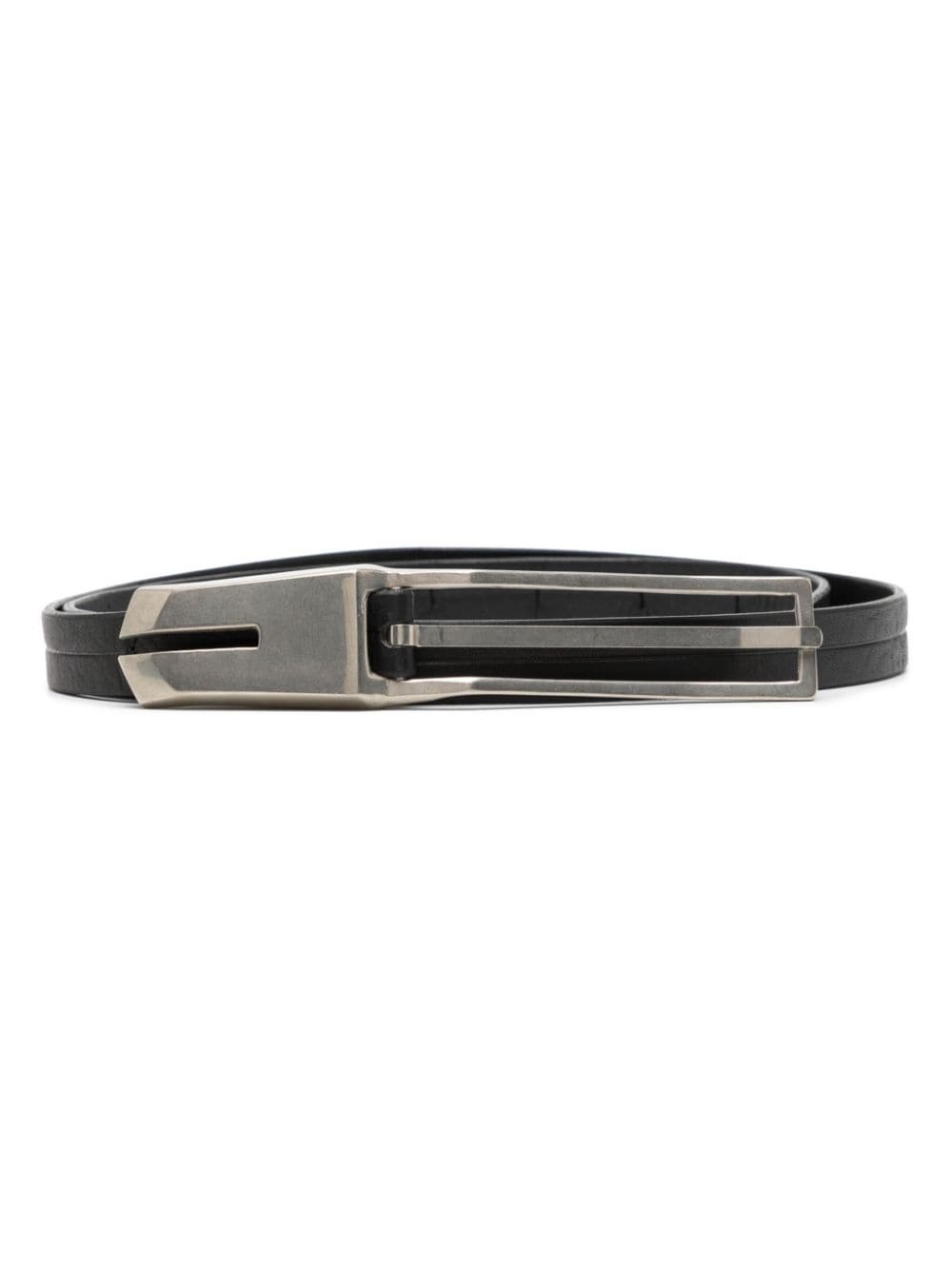 logo-buckle leather belt - 1