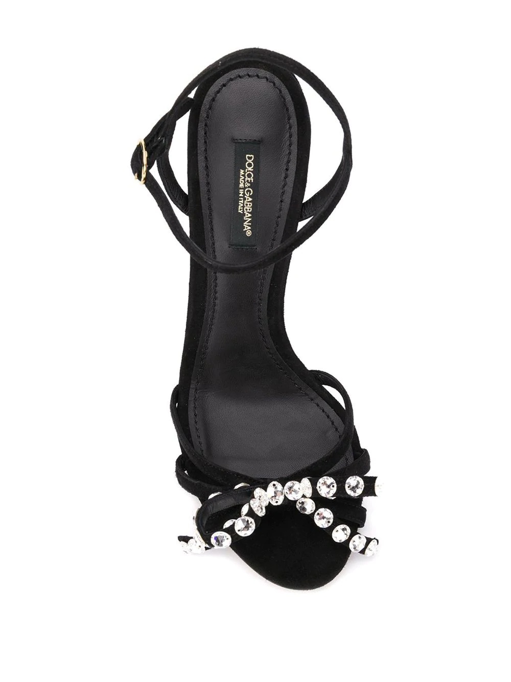 black 105 crystal embellished suede sandals - 4