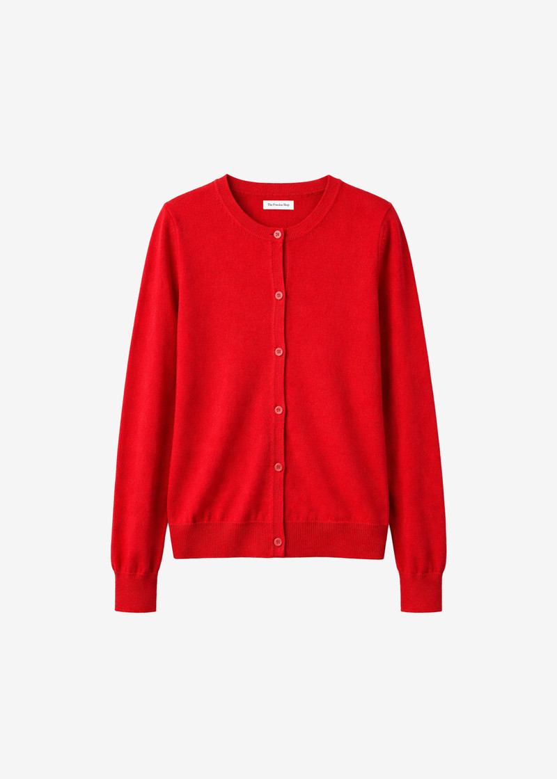 Mahim Superfine Wool Cardigan - Red 1