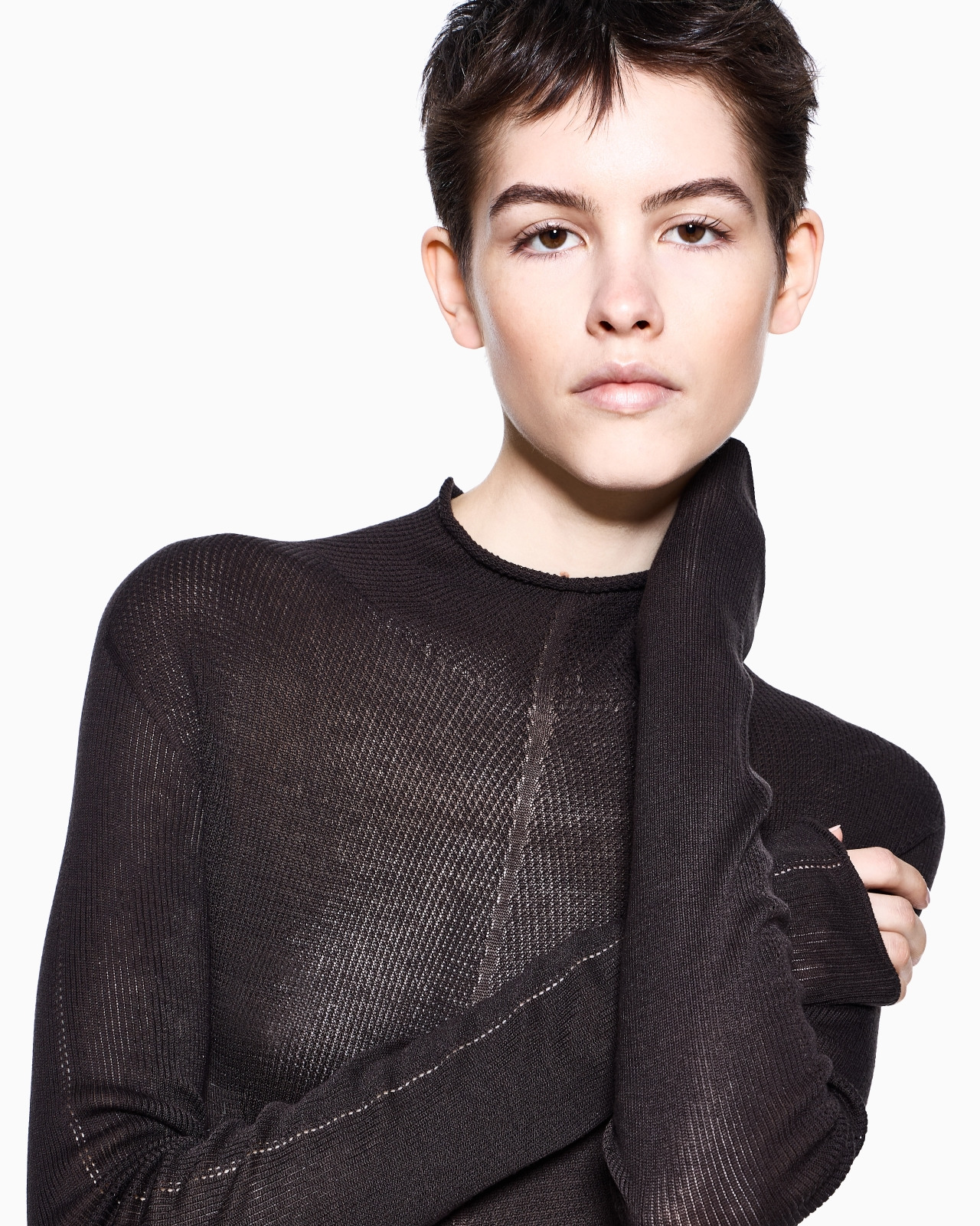 MOCK-NECK SILK JUMPER - 5