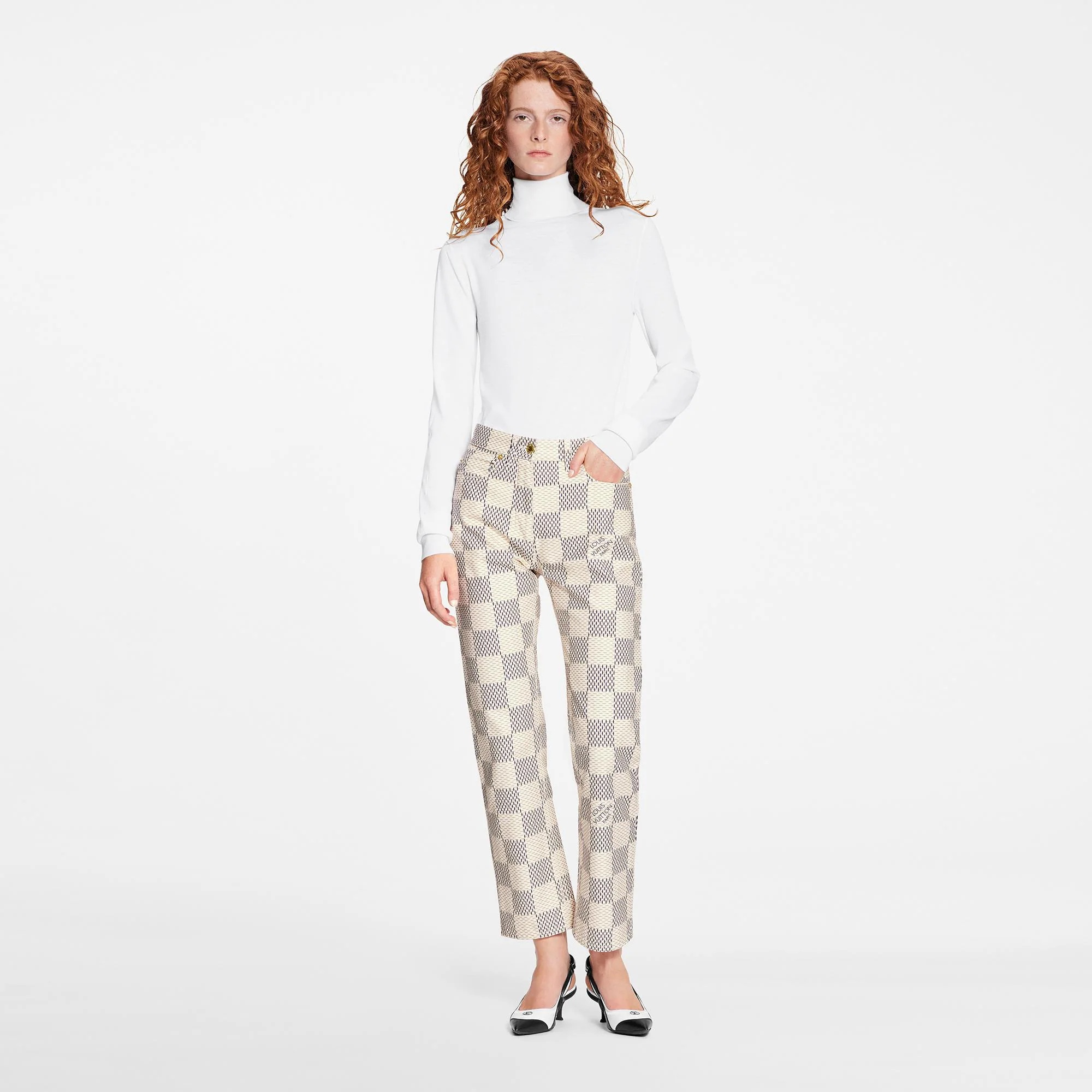 Damier Azur Mid-Rise Jeans - 2