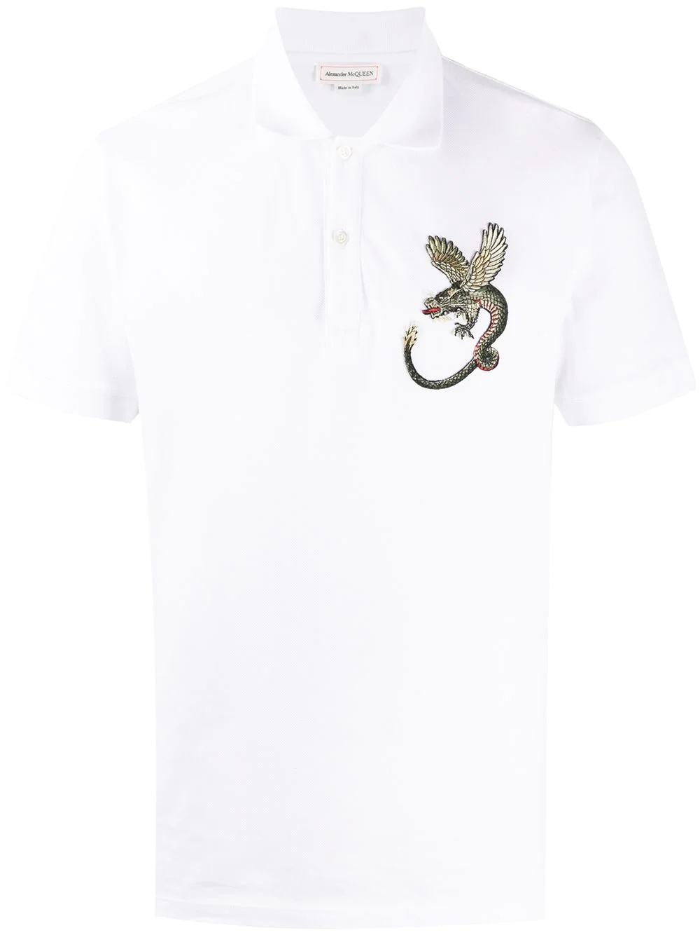 embroidered dragon polo shirt - 1