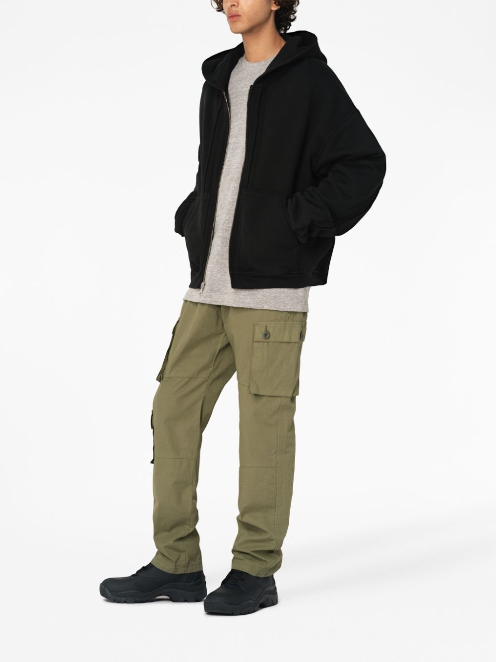 straight-leg cotton cargo pants - 3