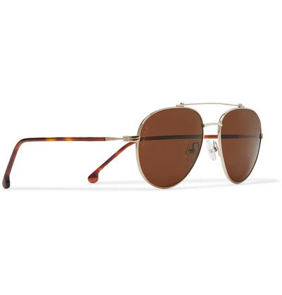 Loro Piana Roadster 54 Aviator-Style Gold-Tone Titanium and Acetate Polarised Sunglasses outlook