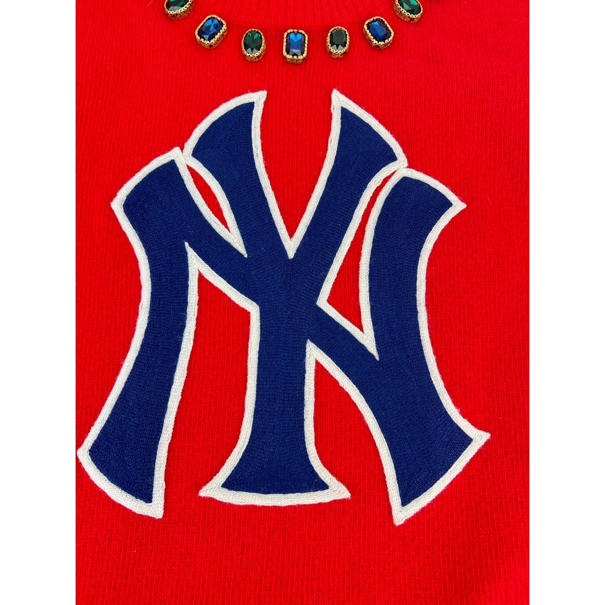 Gucci Womens NY Yankees Wool Red Sweater Pullover - 7