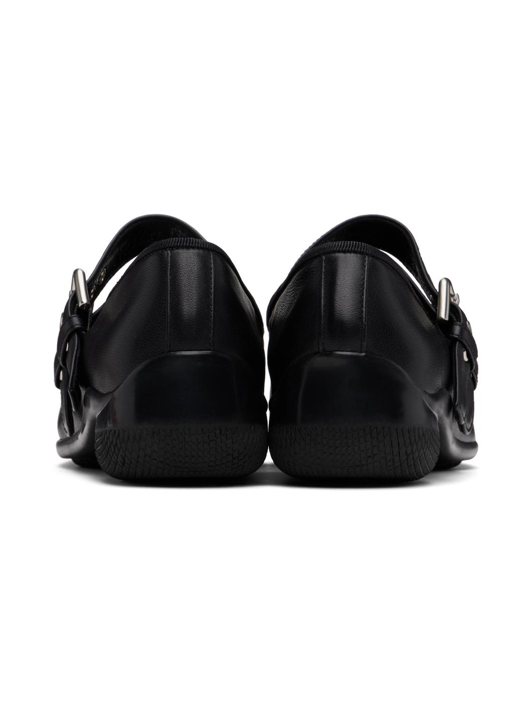 Black Buckle Ballerina Flats - 2