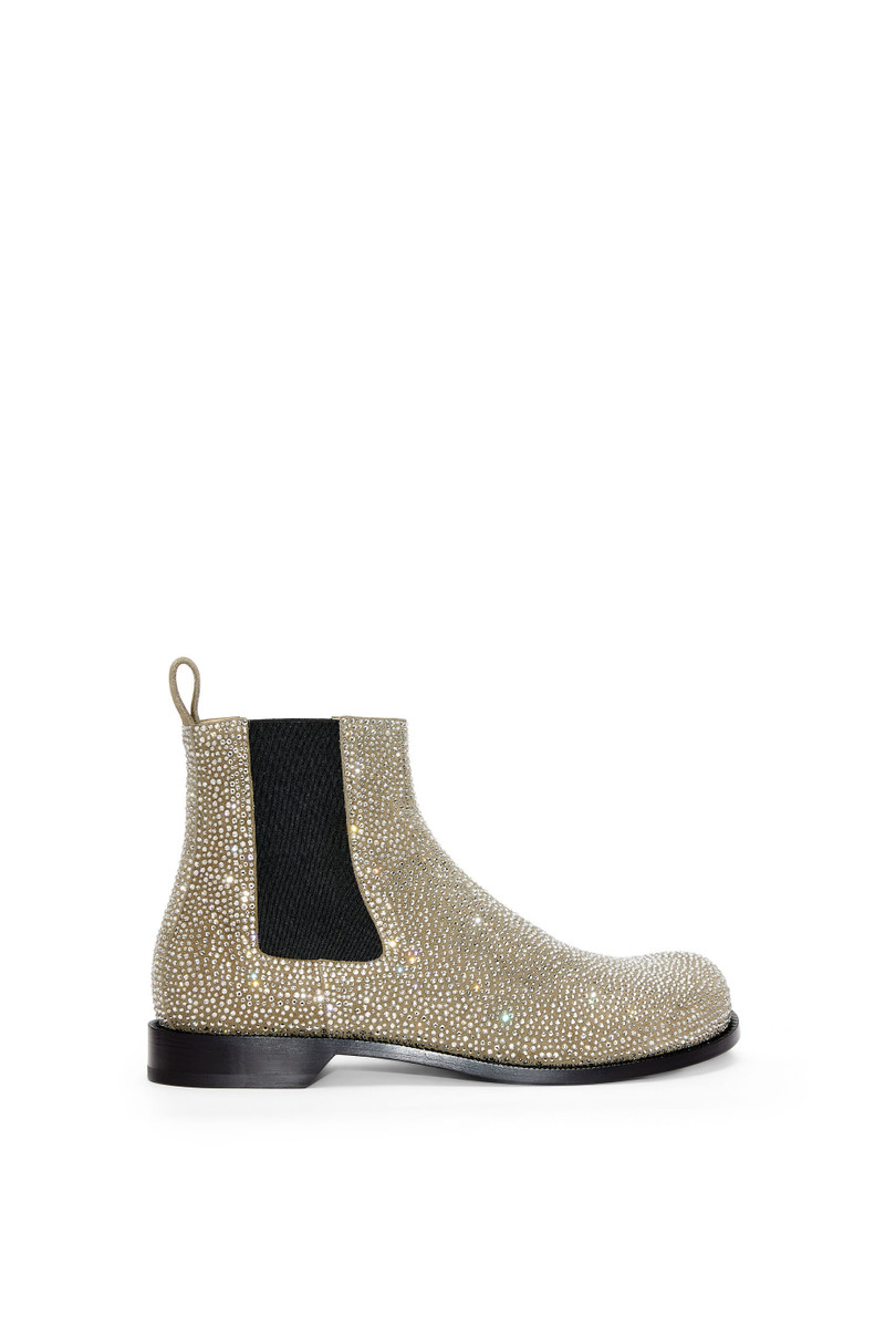 Campo Chelsea boot in suede calfskin and rhinestones 1