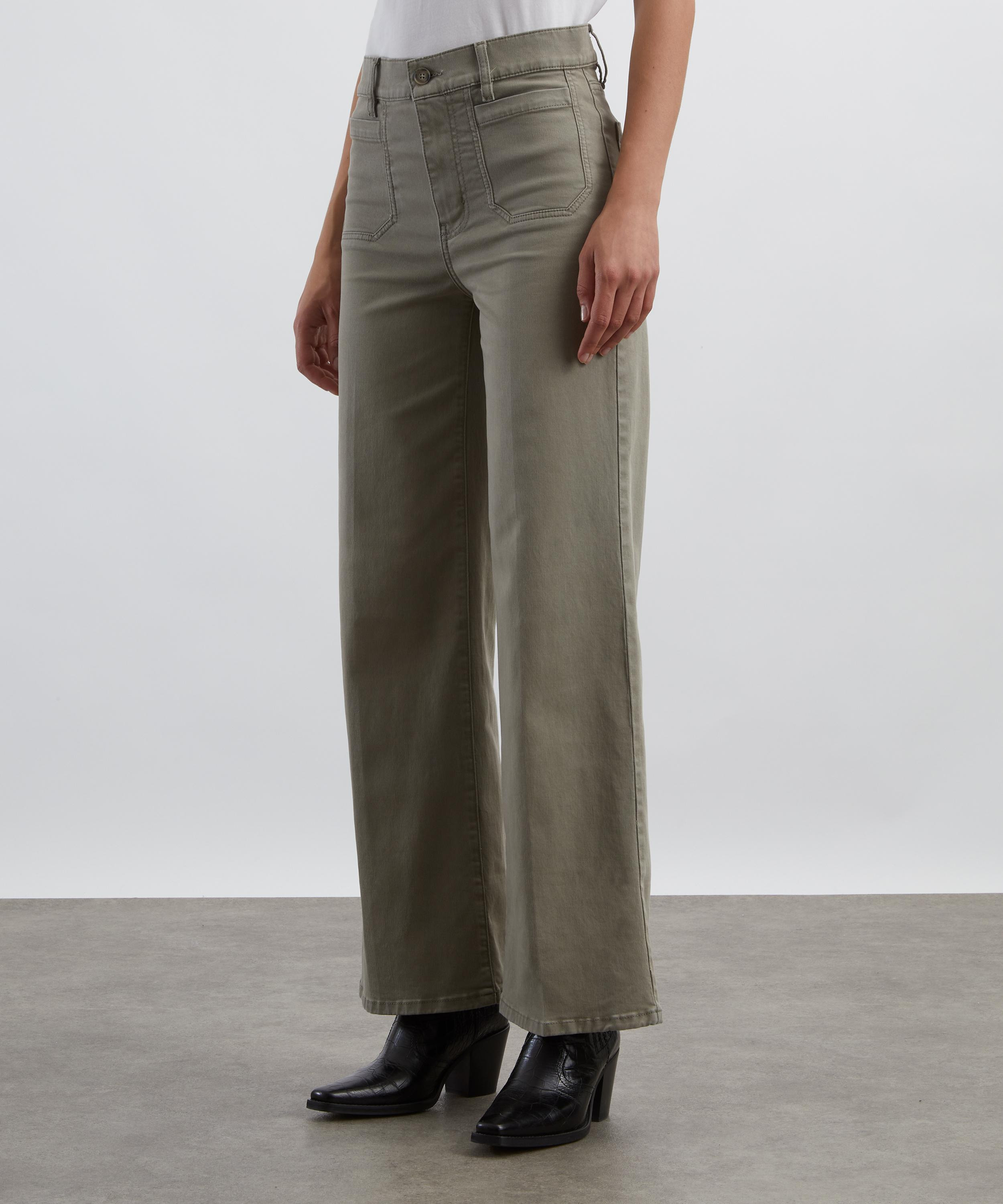 Le Slim Palazzo Modernist Pocket Jeans in Thyme - 3
