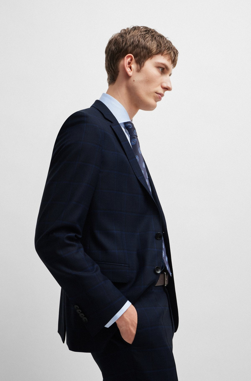 SLIM-FIT SUIT IN CHECKED WOOL 6