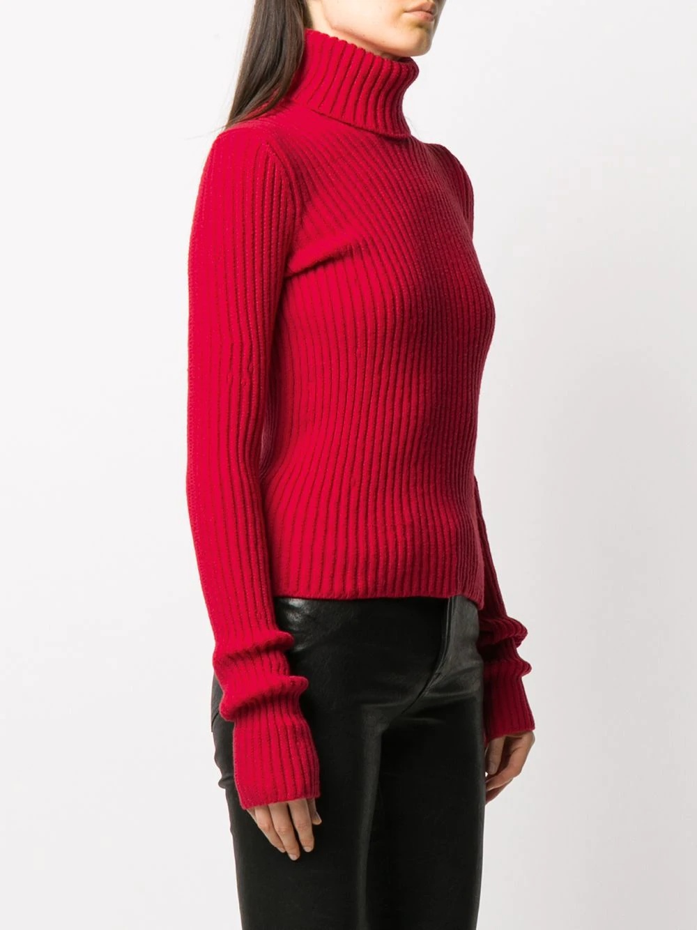 ribbed roll neck jumper - 3