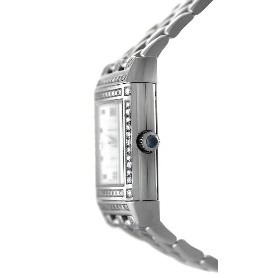 Pre-owned Jaeger-LeCoultre Reverso Quartz Diamond Silver Dial Ladies Watch 267.3.08 - 2