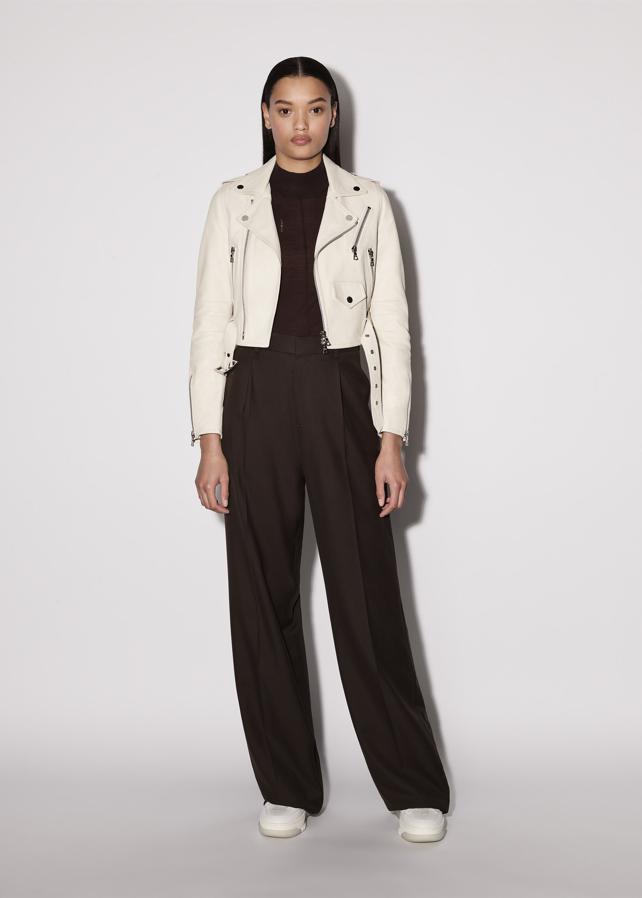 LEATHER BIKER JACKET - 3