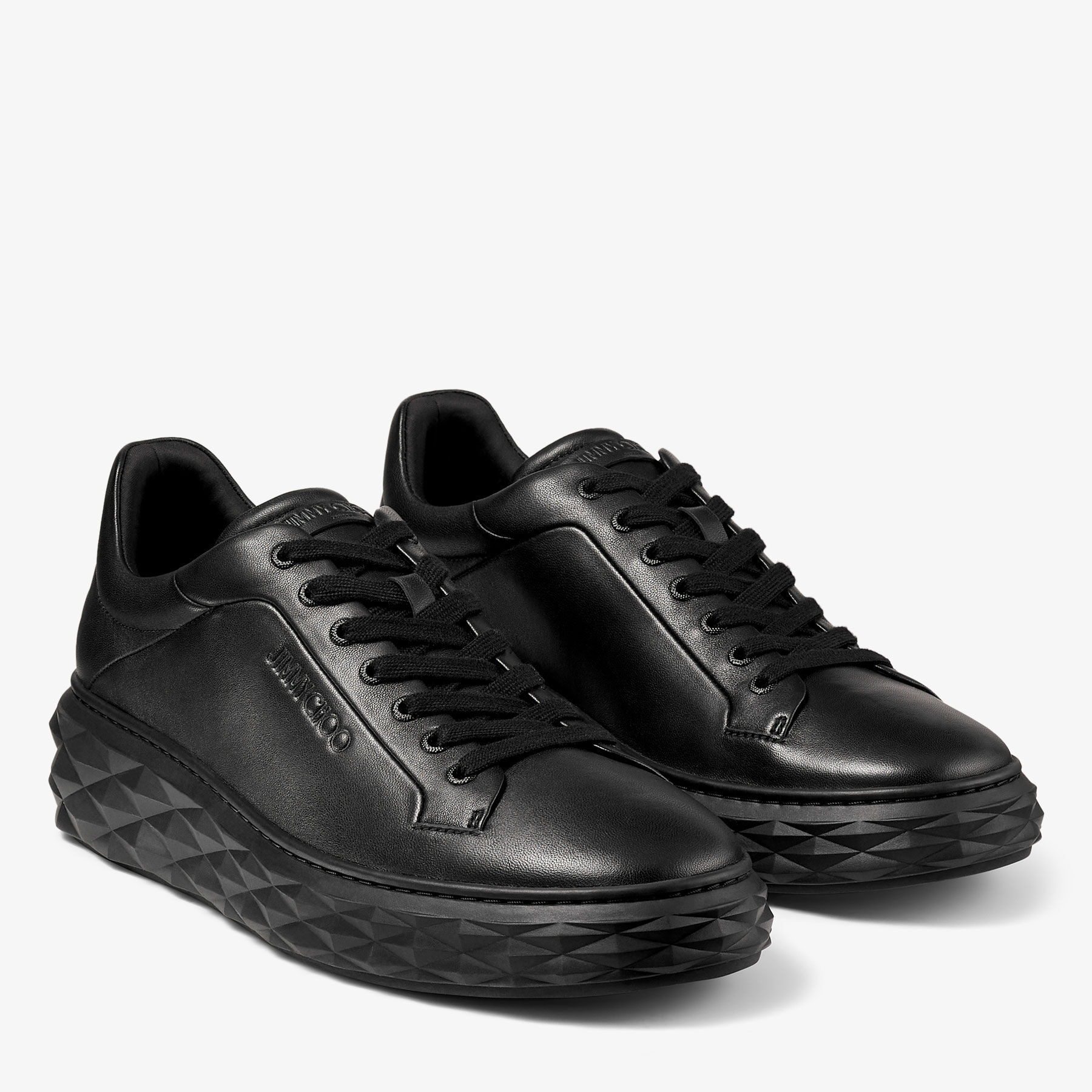 Diamond Maxi/M II
Black Nappa Leather Platform Trainers - 2