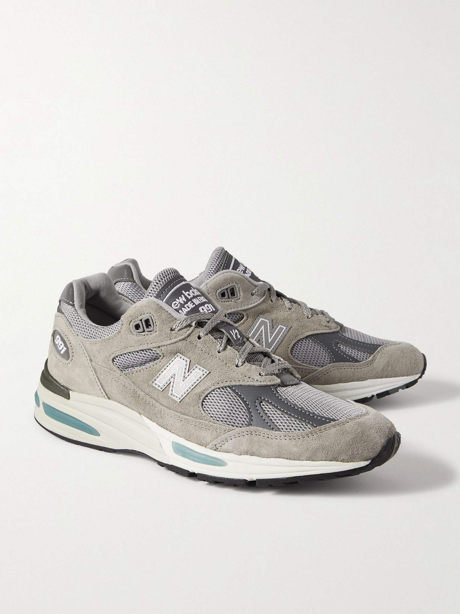 991v2 Suede and Mesh Sneakers Gray - 4