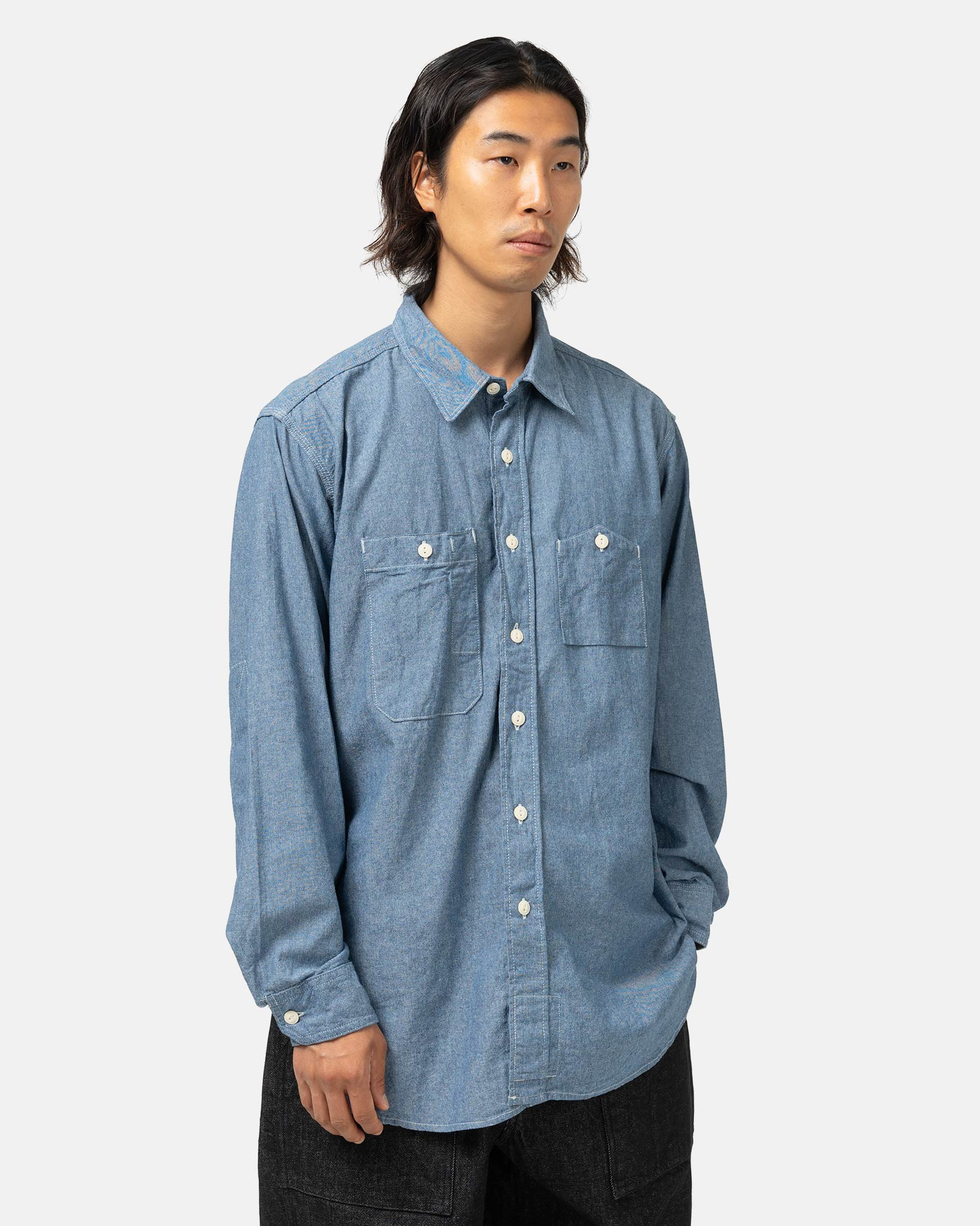 4.5oz Cotton Chambray Work Shirt Light Blue - 4