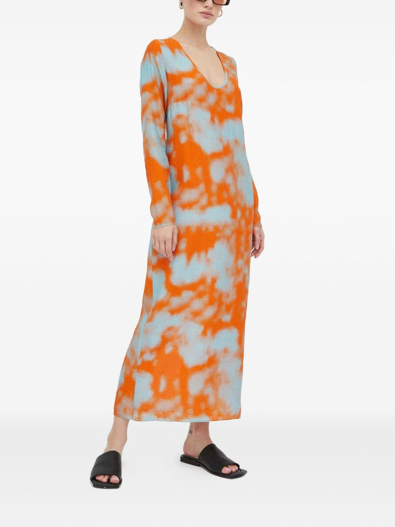 long-sleeves split midi dress 1